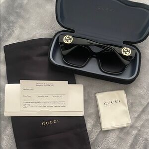 Gucci Black and Gold Sunglasses